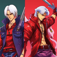 Devil May Cry characters drew as a 90's anime