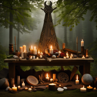 A Norse pagan worship altar